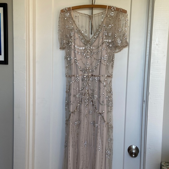 Jenny Packham Marion dress in Magnolia, UK 12 - Picture 3 of 11